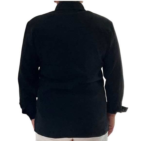 Talbots Stretch Velvet Button-Up Shirt Top Long Sleeve Collared Career - Picture 2 of 7